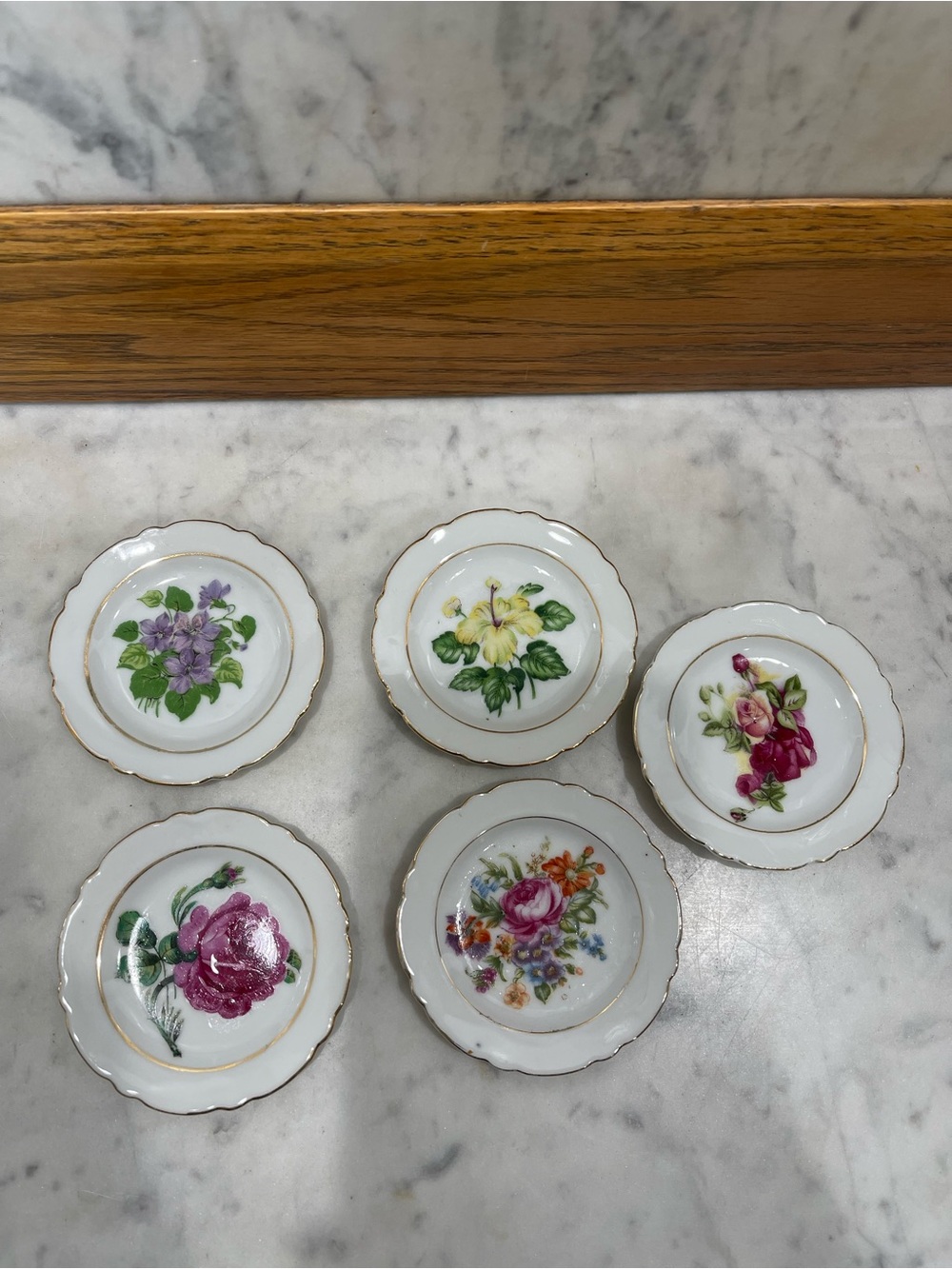 Set of 5 Antique Fine China Butter Pats